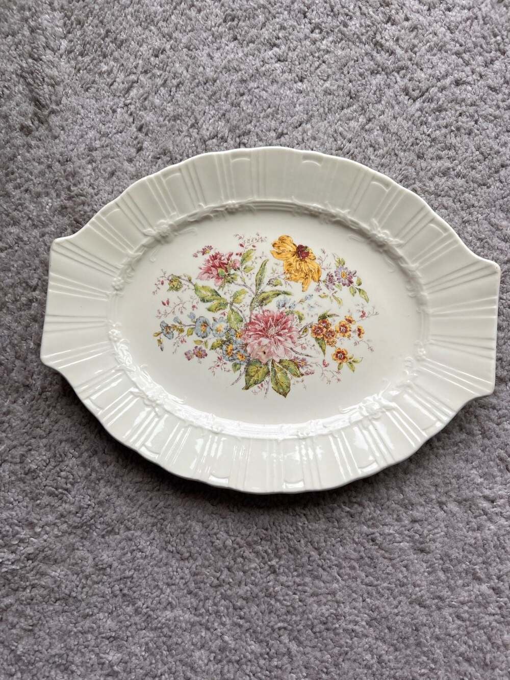 Vintage Homer Laughlin Coronet TH6 Pattern Oval Serving Platter